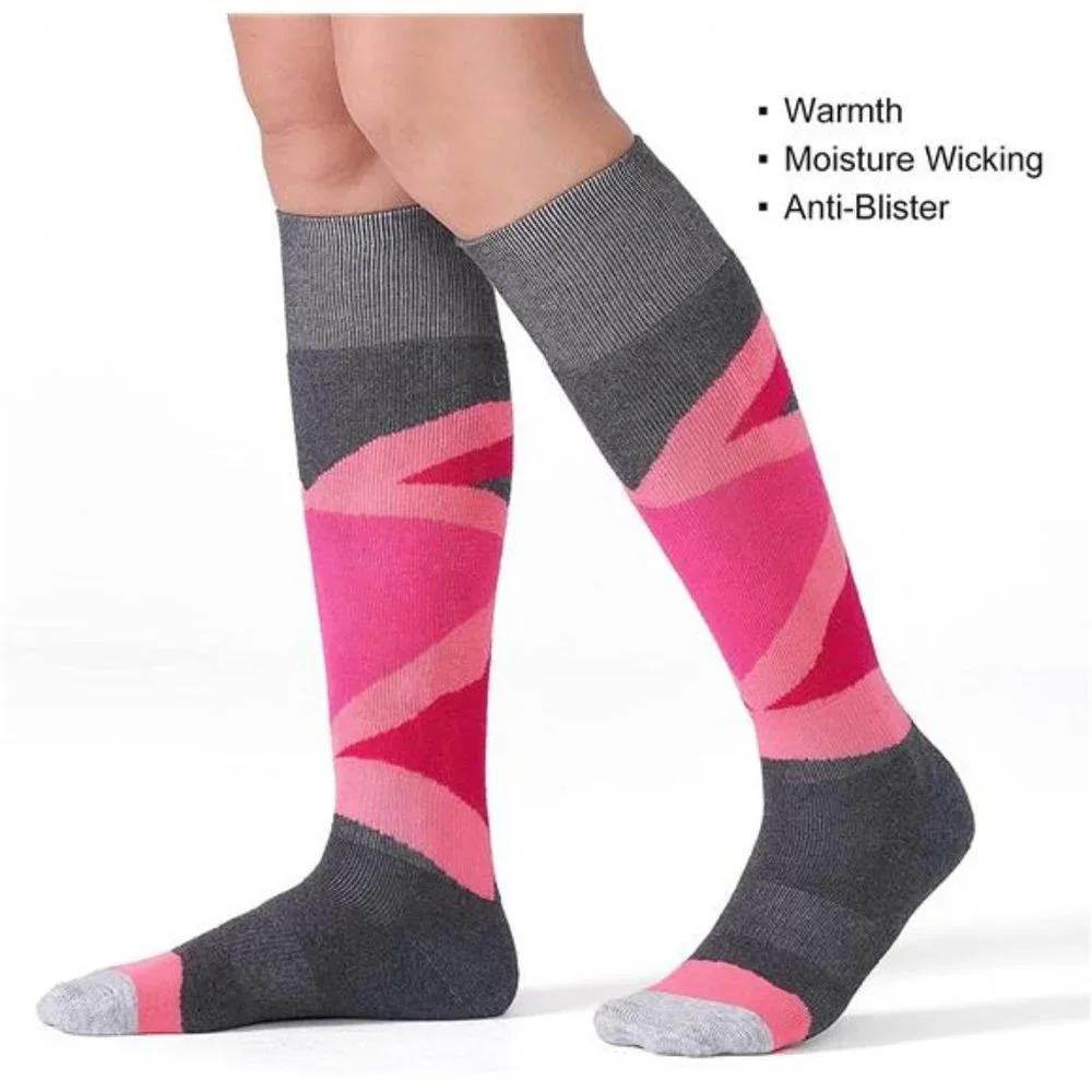 3 Pack, Women's Ski Socks Full Cushioned Winter Warm Wool Socks